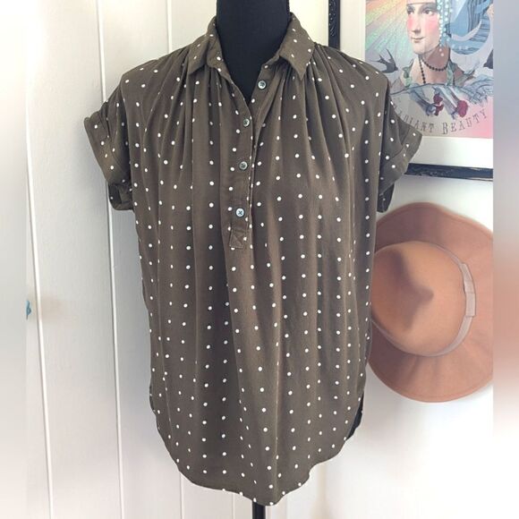 Madewell Drapey Popover Shirt XS Normcore Academia Boho Preppy Whimsical Fairy - Picture 3 of 13